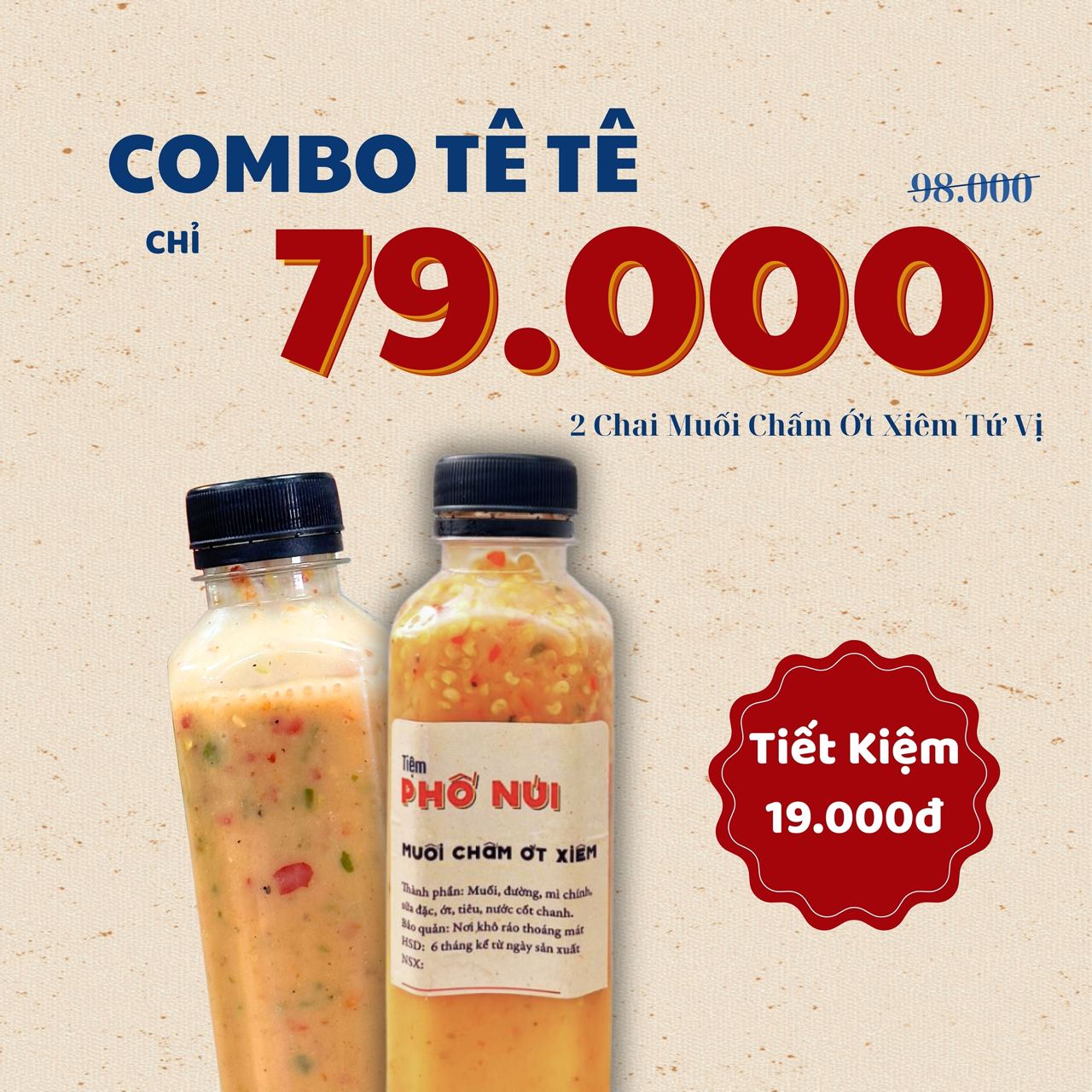 Combo Tê Tê - 2 Chai Muối Chấm Ớt Xiêm Tứ Vị